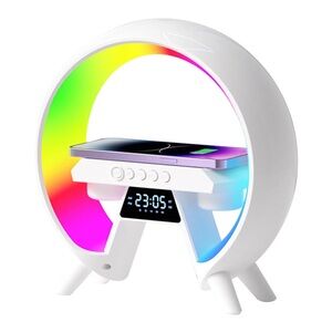Wireless Charger Bluetooth Speaker Clock Fast Charging Multi-Color LED USB NEW